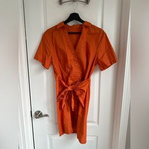 Orange Button-Up Dress